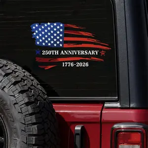 2 Pack America 250th Anniversary 1776-2026 Car Window Decals, American Flag Vinyl Stickers, Weatherproof Fade Resistant, Easy Peel and Stick, for Car Truck SUV Laptop Gift tiktokshopspringglowup