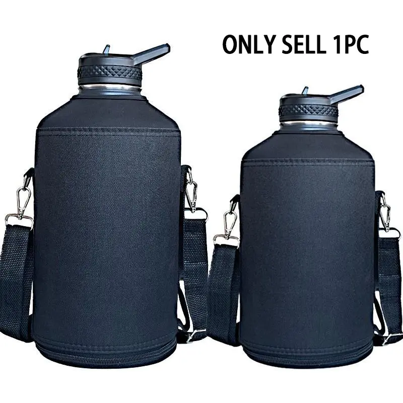 Large Capacity Waterproof Outdoor Bag, Adjustable Shoulder Strap Water Bottle Holder, Drink Holder, Travel Gym Hiking Backpack, 64oz/128oz, Hydration