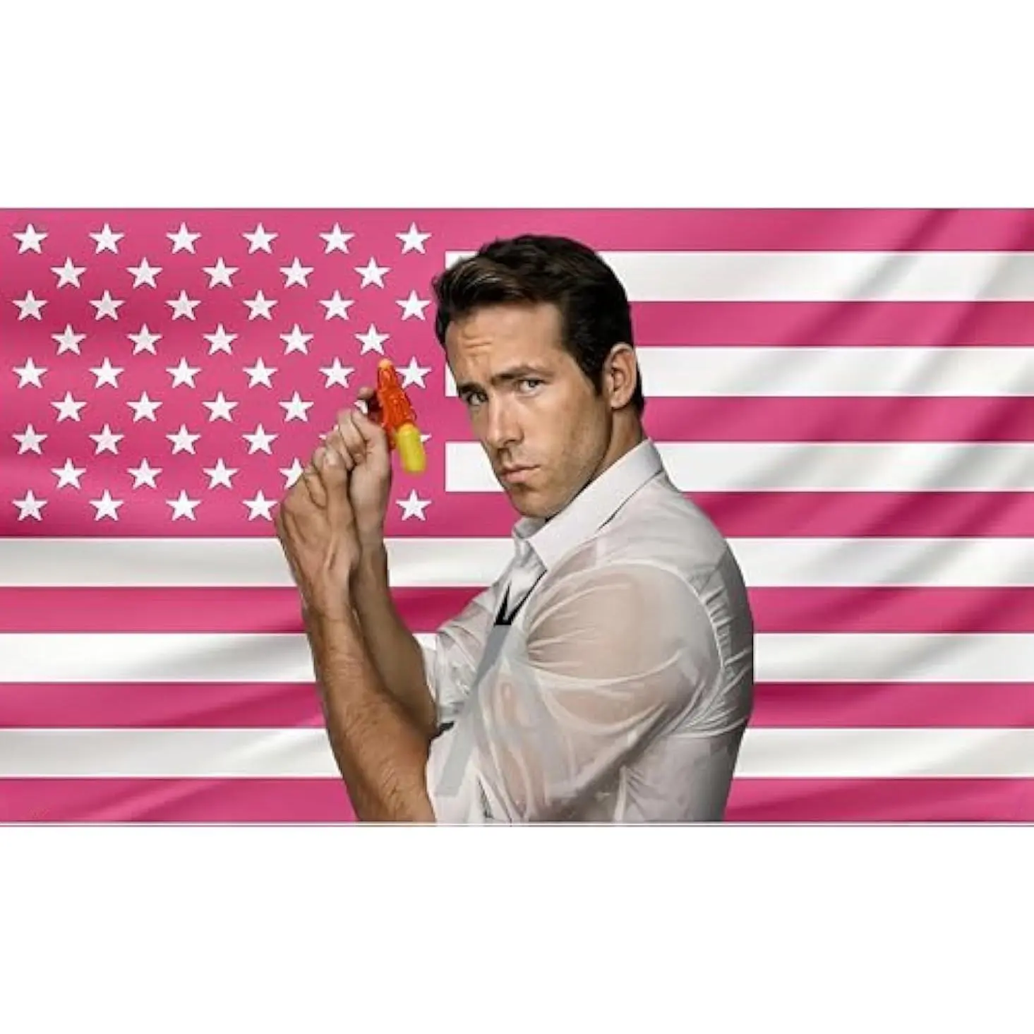 Ryan Reynolds Print Classic Stars and Stripes American Flag Tapestry Wall Hanging - 40x30in (102x76cm) Strong Light Polyester Home Decor, College Dorm Bedroom Decoration Fan Gift