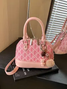 Mini Handbag for Girls, Cute Small Bag, Geometric Pattern Bag, PU Leather Handbag, Multiple Colors Available, Crossbody and Shoulder Strap, Lightweight and Durable, Perfect Gift