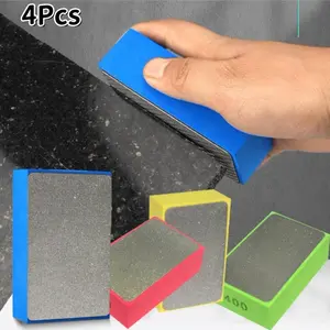4pcs Diamond Hand Polishing Pads for Ceramic Tile Glass Grinding,Sanding Blocks Polishing 60#,100#,200#,400# summervibes