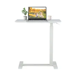 Overbed Bedside Table with Wheels, Adjustable Hospital & Home Use Bed Table, Rolling Laptop Table, Mobile Standing Desk