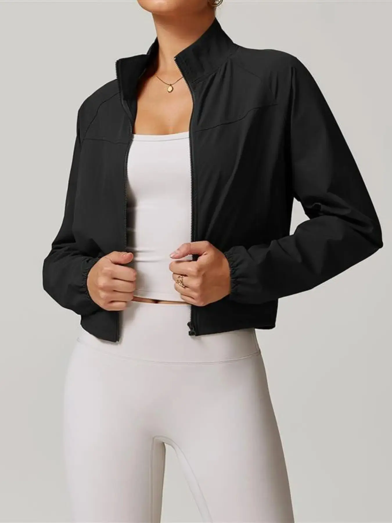Women's Athletic Windbreaker Windproof Activewear Sun Protection Coat Lightweight Moisture-Wicking Active Jacket for Outdoor Yoga Jacket Top Athletic Jackets Workout Yoga Jacket
