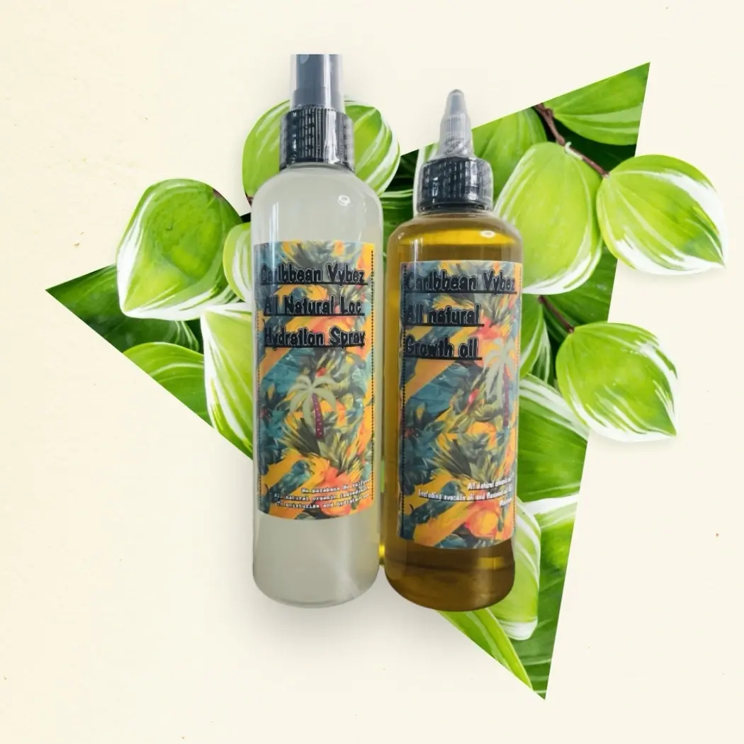 Caribbean Vybez All Natural Loc moisturizer set Haircare Moisturizing Moisture Hydrate Hydrating Kit Daily Oil Locs Loc Care