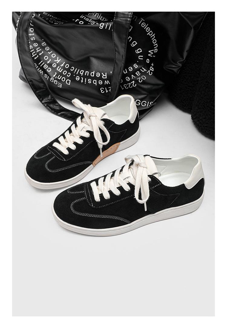 Preppy Style Must-Have: Two-Tone Suede Retro Sneakers for Men