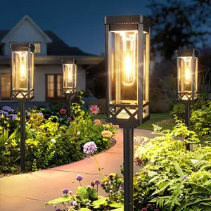 KOOPER Taller Solar Pathway Lights Outdoor, 8 Pack Upgraded Brighter Solar Garden Lights Solar Powered, Up To 15 Hours Outdoor Solar Lights for Yard Landscape Lighting Path Walkway Driveway Sidewalk