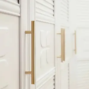 Elegant Cabinet Door Handles Set, Stainless Steel, Brushed Surface, Ideal for Kitchen & Wardrobe, Screws 0.98 Inch Long