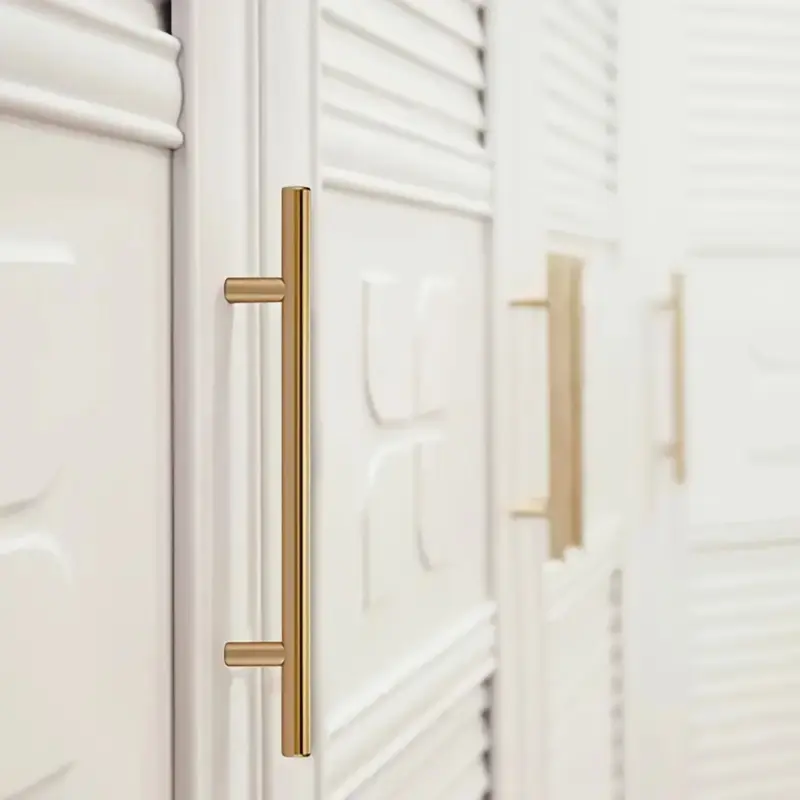 Elegant Cabinet Door Handles Set, Stainless Steel, Brushed Surface, Ideal for Kitchen & Wardrobe, Screws 0.98 Inch Long, Cohesive Look