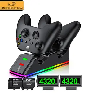 ESYWEN DinoFire  2X4320mWh Rechargeable Battery Pack For Xbox One X/S/Elite Xbox Series X/S Controller Charger For Xbox One Gamepads