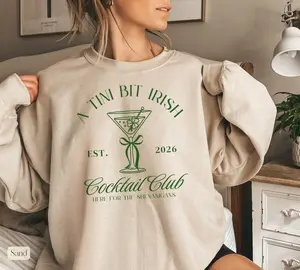 [Sale off up to 50%] St Patricks Day Sweatshirt, A Tini Bit Irish Sweatshirt, St Patty's Day Sweater, St Patrick's Day Gift, Womens Shenanigans Shirt, Lucky Tee, streetwear graphic tee
