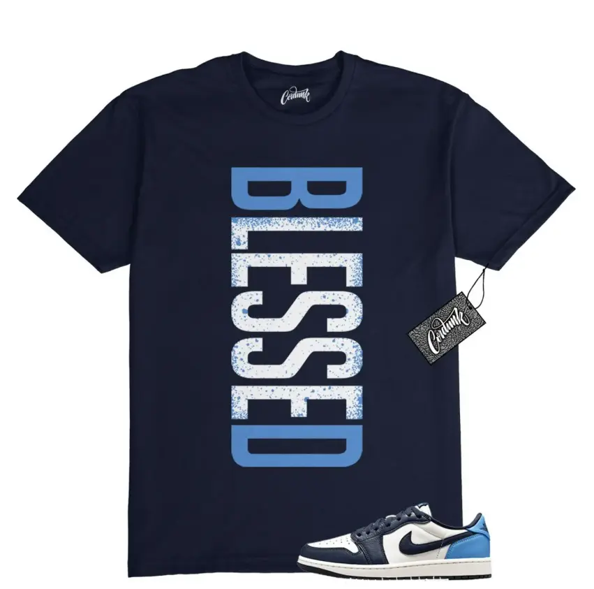 1 Obsidian UNC Navy White University Blue T Shirt Match VERTBLS, 1 Obsidian Outfit, Graphic Tees, Womenswear Top T-Shirt
