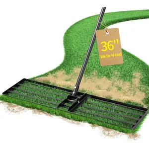 36 Inch Duty Lawn Leveling Rake, 72 Inch Long Handle Yard Leveler for Grass Soil, Ground Dirt Leveler Tool for Lawn,, Golf Course Maintenance