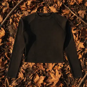 Dyed Washed Raglan Long Sleeve Slim T-Shirt