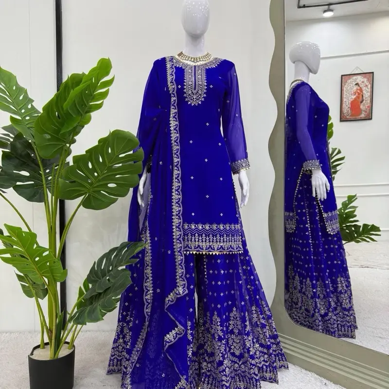 Premium Georgette Party Wear Divider Set (Incomplete product details provided; original core information preserved as no additional specs to expand without compromising accuracy)