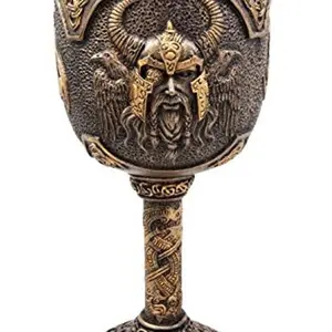Ebros Norse Mythology Viking Alfather Odin God Of Asgard 7oz Resin Wine Goblet Chalice With Stainless Steel Liner Asgardian Ruler Thor Loki Frigga Royal Gods Family Celtic Knotwork Base