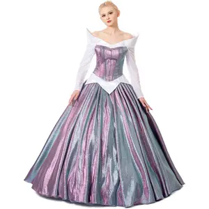 Women's Aurora Color Changing Dress Luxury Princess Costume Off Shoulder Princess Dress up Ball Gown