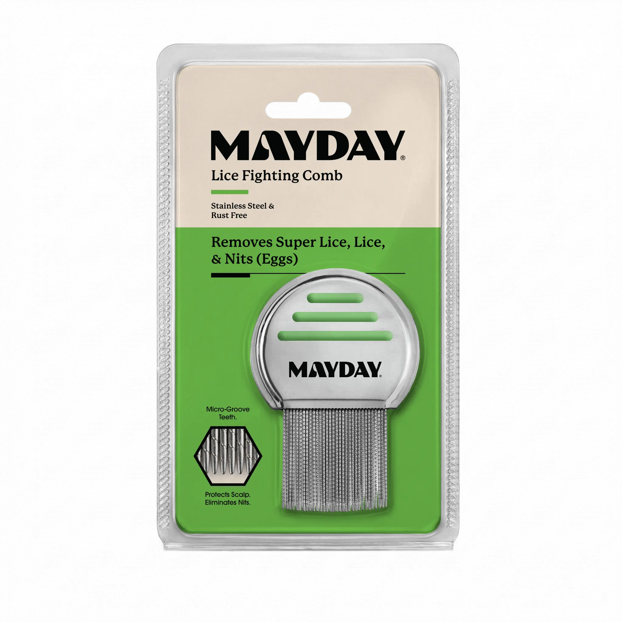 Lice Fighting Comb Tool - Microgrooves Design for Nits Removal, Lice Fighting Hair Brushes & Combs