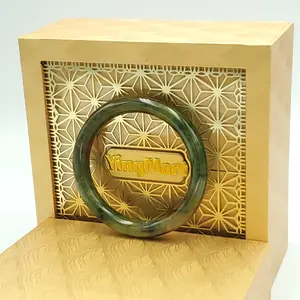YingMart 48–72mm Jadeite Jade Green Floating Yellow Black Bangle Burmese Gift for Her Mom Grandma Sister Mens Feng Shui Personalized Bracelets