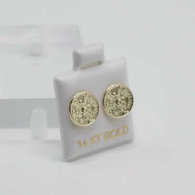 14KT Gold Centenario Earrings - Elegant Coin Design for Women 14KT Gold Centenario Earrings - Elegant Coin Design for Women