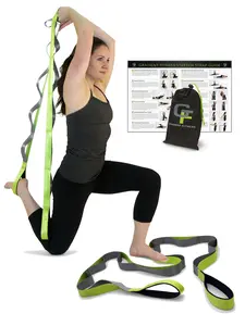 Gradient Fitness Stretching Strap for Physical Therapy, 12 Multi-Loop Stretch Strap 1.5" W x 8' L, Neoprene Handles, Physical Therapy Equipment, Yoga Straps for Stretching, Leg Stretcher