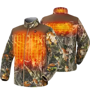 【Limited Sizes Clearance】Men’s Heated Jacket Fleece with Battery Pack, Rechargeable Coat for Hunting (Black, Camo, Size S-XXXL)