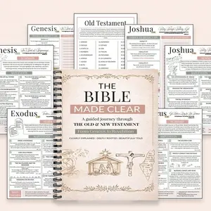 The Bible Made Clear Notebook, Old & New Testament Study Guide with Scripture Summaries & Reflection Space - Christian Learning Journal for Spiritual Growth, Ideal for Group Study or Personal Devotion, Bible Study Supplies, Spiral Coil Notebook