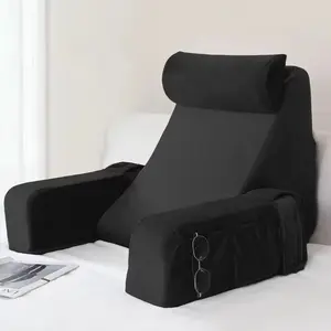 Upgrade Bedrest Back Pillow for Bed, Medium Backrest Cushion with Removable Bolster for Reclining, Gaming, Resting, Watching TV, Couch or Floor Reading Pillow