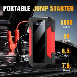 Portable Car Battery Jump Starter 12V Fast Start, Battery Boost, USB I/O, LED Emergency Light, Reliable Power, Roadside/Vehicle Emergency Tools 3000A Portable Wireless Car Jump Starter Battery Jump Starter Portable Pea