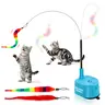 360° Swirls Interactive Cat Feather Toy - USB Rechargeable Electric Teaser, Sticky Suction Cup Base, Replaceable Feather Parts, Self-Play Motion, Indoor Playtime, Safe & Reusable Play Experience, Energy Burn for Cats