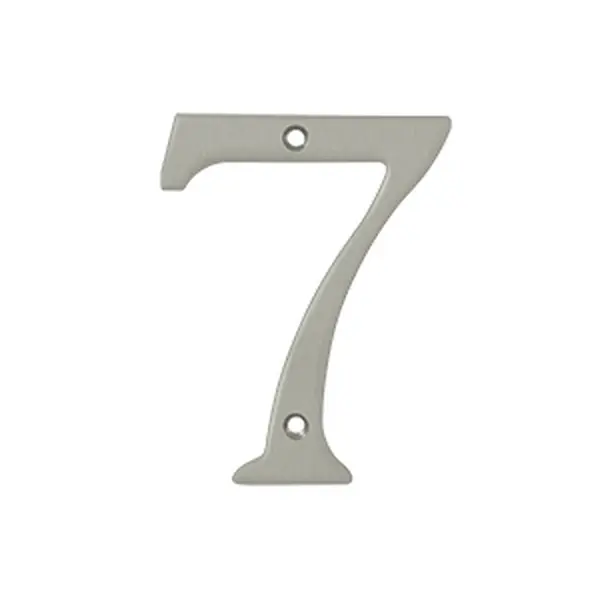 Deltana RN47U15 4 in. Solid Brass House Numbers - Satin Nickel, Rustproof Waterproof Metal Outdoor Address Sign for Home Decor