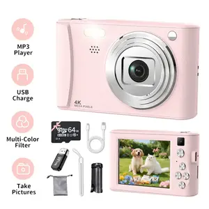 Digital Camera for Photography Vlogging Video Camera with 2.4'' Screen 64GB SD Card Point, Shoot Compact Travel Vintage Cameras excellent gift for Birthday and Back-to-School Gift, Christmas Gift