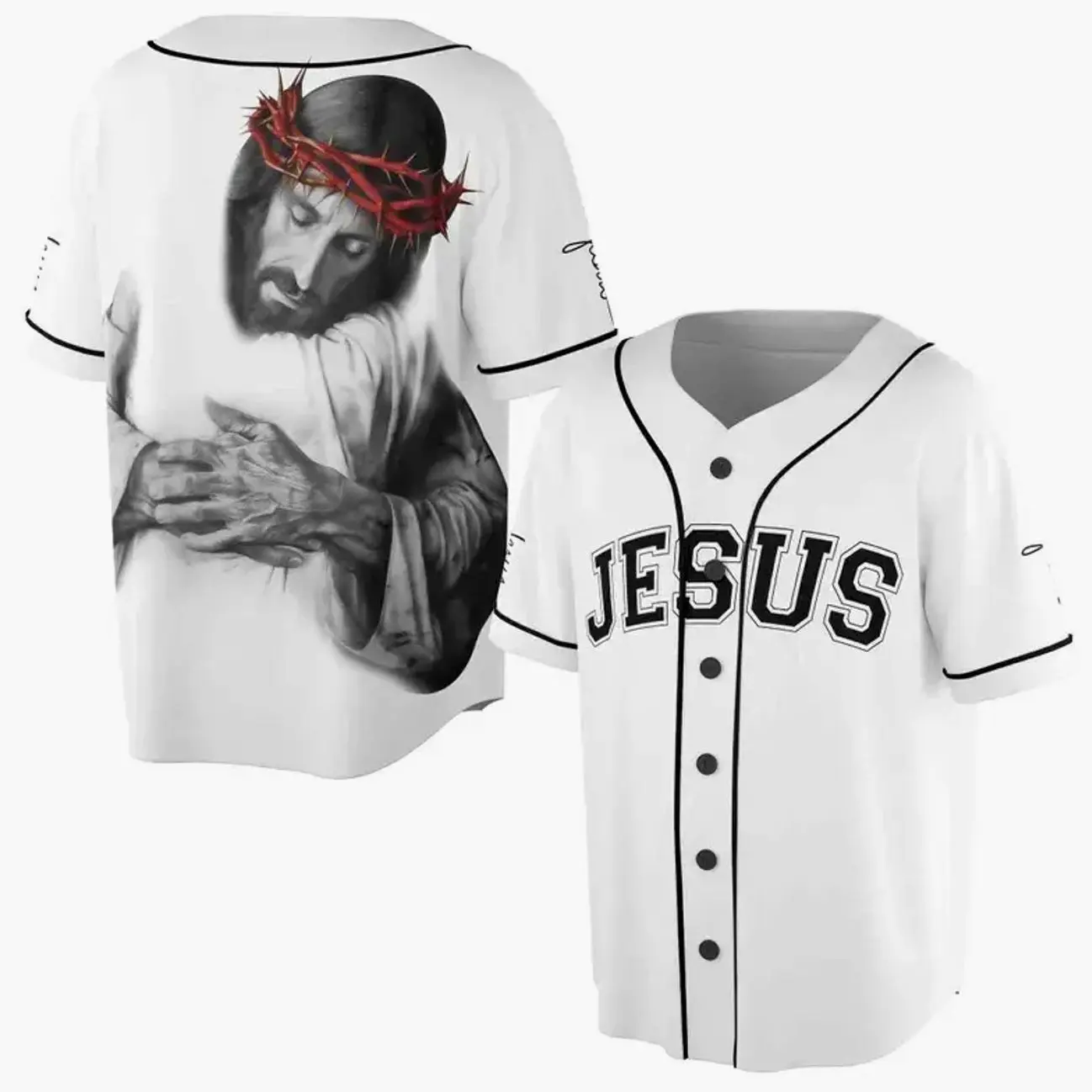 Jesus' Hug, God's Love, Believe in God Baseball Jersey, Jesus Baseball Jersey, God Baseball Jersey