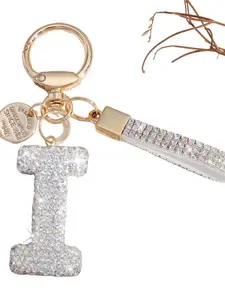 Shiny Rhinestone Letter Keychain, Fashionable Alloy Keychain, Stylish Keychain, Lucky Crystal Pendant, Alloy Hanging Charm, Perfect Gift for Bags and Backpacks, Women Girls Present