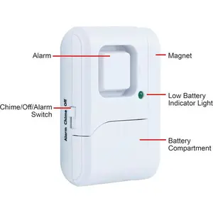 UltraPro Personal Security Window and Door Alarm, 2 Pack, DIY Protection, Burglar Alert, Wireless Chime/Alarm, Easy Installation, Home Security, Ideal for Home, Garage, Apartment, White, 45115