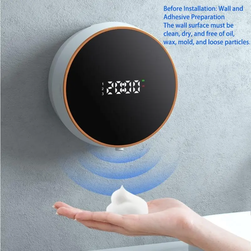 Rechargeable Automatic Soap Dispenser, USB Rechargeable Touchless Electric Plastic Modern Smart Hand Lotion Soap Dispenser for Bathroom Restroom Kitchen, Black, Wall Mounted Dispenser, Dish Soap, Hands Free, Liquid, Auto