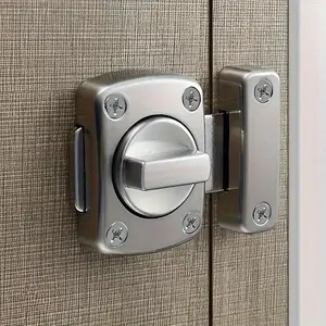 2-Way Rotating Security Door Lock Set, Zinc Alloy Bolt Lock, Easy To Switch Night Security Pin Lock for Bathroom, Wine Cabinet and Pet Door