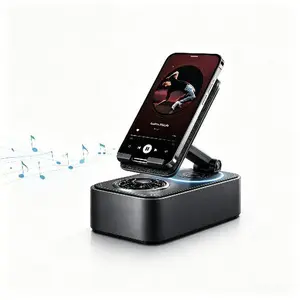 Wireless Bluetooth Speaker 5-in-1 Phone Stand with 3000mAh USB Charger Colorful Lights for Tablets iPhones