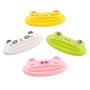 Set of 4 Cartoon Animal Toothpaste Squeezers, Fun Plastic Bathroom Accessories, Easy-To-Use Toothpaste Holder for Kids
