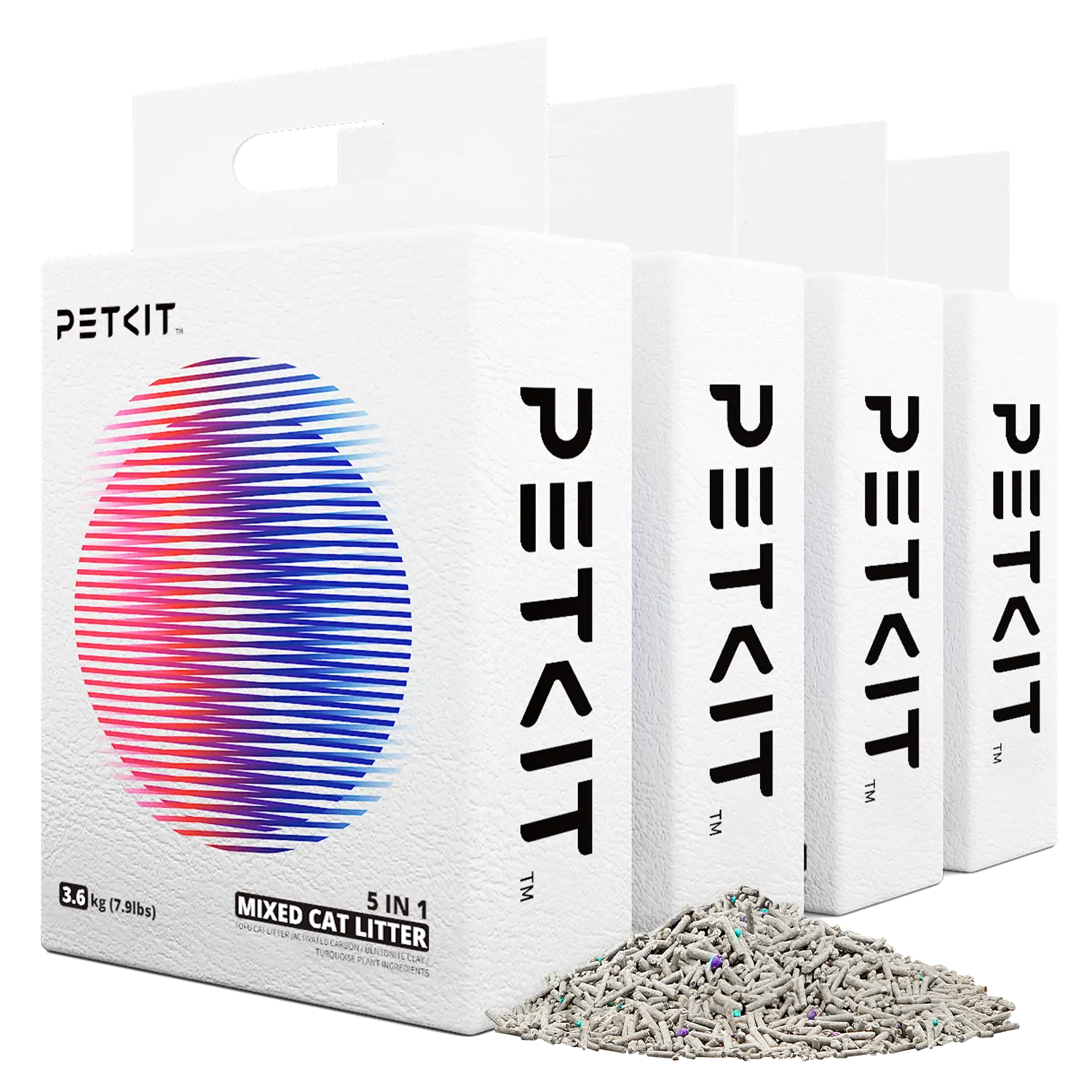 PETKIT 5-in-1 Mixed Cat LitterOdorless Universal Clumping Litter with Rapid Clumping & Dust-Free Formula for Automatic Smart Cat Litter Box Litterbox