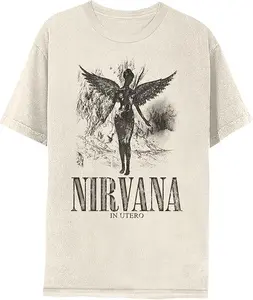 Nirvana in Utero Distressed Logo Adult Short Sleeve T Shirt 90s Grunge Music Vintage Style Graphic Tees