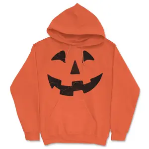 Unisex Pumpkin Face Hoodie Funny Jack-O-Lantern Halloween Hooded Sweatshirt Unisex Vintage Fashion Hoodies Halloween Hoodie Novelty Sweatshirt Orange