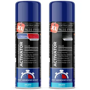 CA Glue Accelerator  (2 x 16.9 fl oz), Cyanoacrylate Super Glue Accelerator , Adhesive Activator, CA Glue Activator (2 Pack)