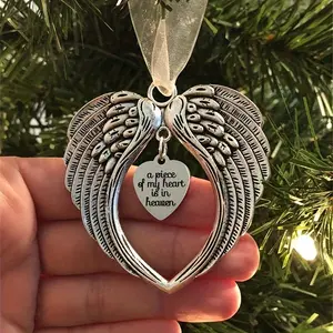 My Heart Is in Heaven Angel Wings Christmas Ornament, Home Decor Ornament, Festive Holiday Decoration, Perfect Gift for Loved Ones, Unique Design