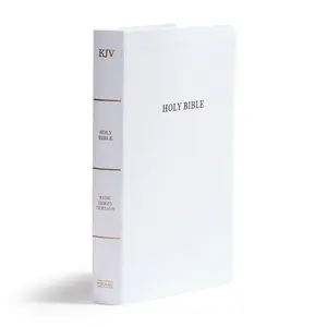KJV Gift and Award Bible, White Imitation Leather, KJV Holy Bible, Red Letter, Pure Cambridge Text, Presentation Page, Ribbon Marker, Easy-to-Read Bible MCM Type