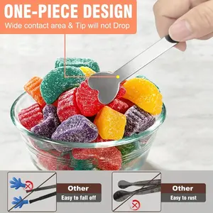 Heart Shaped Mini Tongs - Stainless Steel Small Tongs Kitchenware for Serving Food, Cooking, Appetizers, Ice Cubes, Fruits, and Sugar - Cute Love Design - Perfect for Kids