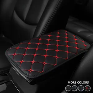 1pc Star Embroidered 3D Comfort PU Leather Car Armrest Pad, Universal Fit Center Console Cover, Car Interior Accessories