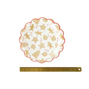 Cream Gingerbread Cookie Paper Plate