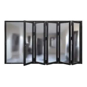 5 Panel, 0R5L or 5R0L, Folding Patio Door, Outswing, Folded Out, Aluminum