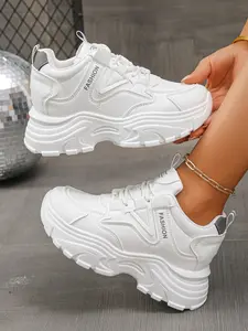 Women's Casual Wedge Sneakers, Wedge Trainers, Height Increasing Comfortable Shoes, Fashion Versatile Design, Perfect for Daily Wear