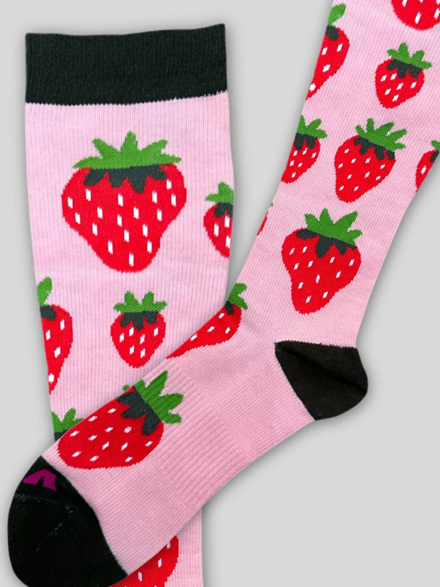 Strawberry Compression Socks - Soft Everyday Viscose for Women, Comfortable Fit, Ideal for Everyday Wear